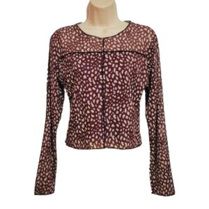 Kirious Los Angeles Mesh Long Sleeve Cropped Top Purple Extra Large